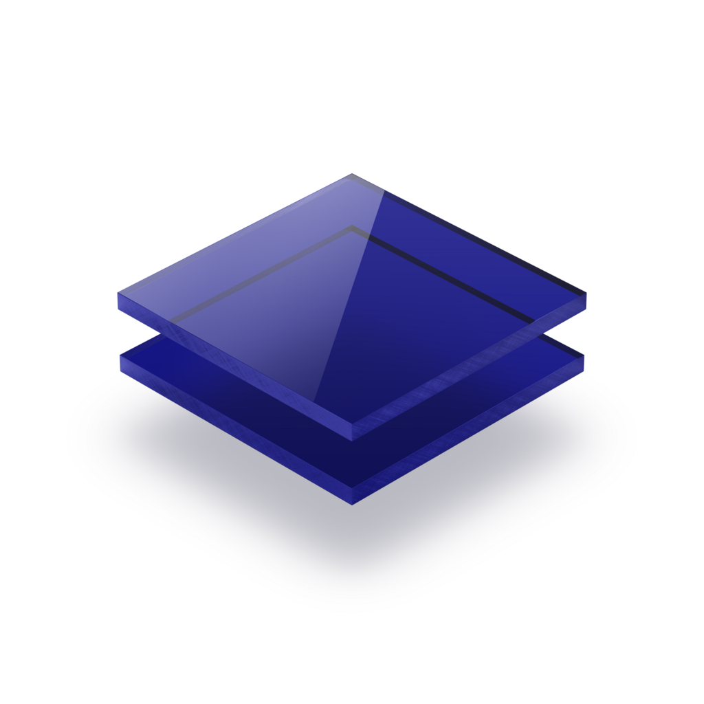 plexiglass teinté bleu